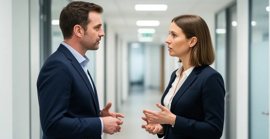 Échange professionnel sur l'optimisation de la gestion documentaire en entreprise